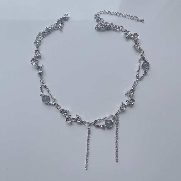 Dolls Kill Jewelry - Y2K Abstract Necklace with Crystal Details